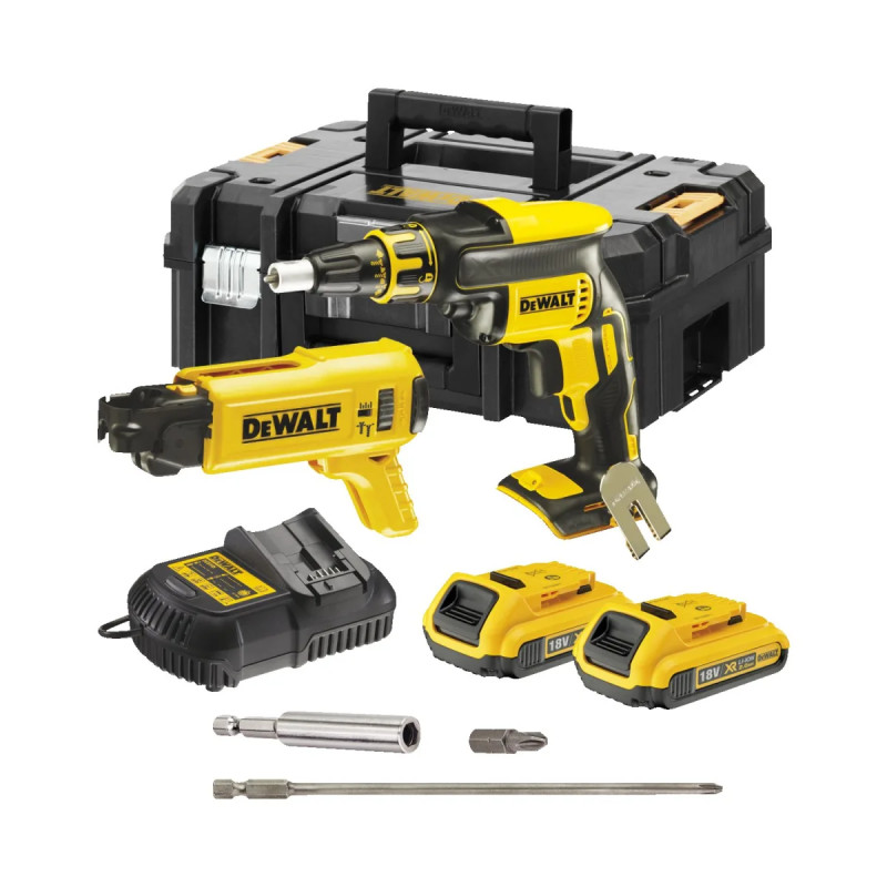 Dewalt 18v Xr Kulløs Gipsskruemaskine Inkl        0ah Batterier   Dcf620d2k-qw