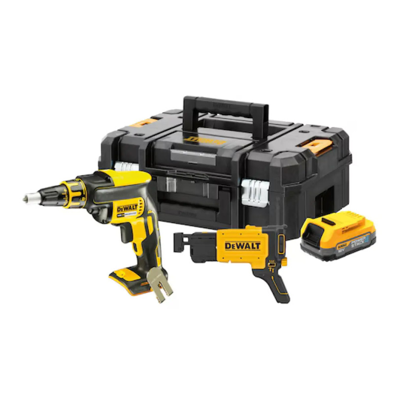 Dewalt 18v Xr Kulløs Gipsskruemaskine Inkl        7ah Powerstack   Dcf620e1k-xj