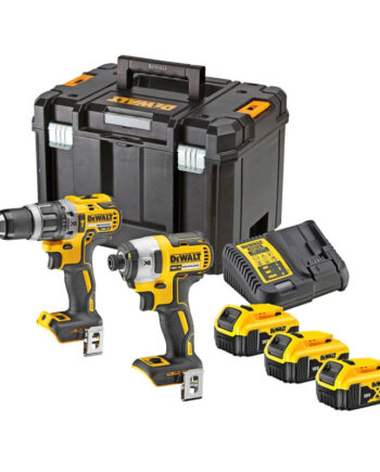 Dewalt 18v Xr Kulløs Kombisæt Med Slagboremaskine  Slagskruetrækker      5ah Batterier Og Lader   Dck266p3t-qw