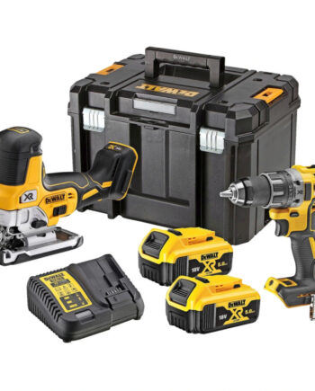 Dewalt 18v Xr Sæt Med Boremaskine Og Stiksav Inkl      5ah Batterier   Dck298p2t-qw