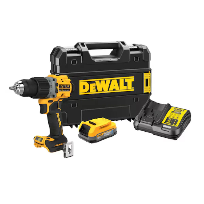 Dewalt 18v Xr Slagboremaskine Inkl  Powerstack   7ah Batteri Tstak   Dcd805e1t-qw