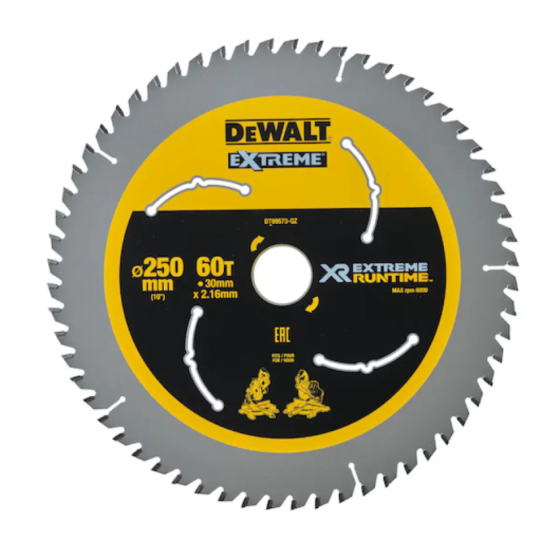 Dewalt Xr Extreme Savklinge 250 Mm   30 Mm 60t   Dt99573-qz