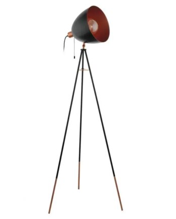 Eglo Chester Gulv H1495 Sort Kobber Gulvlampe 49386