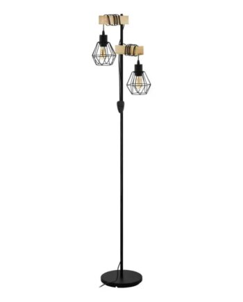 Eglo Townshend Gulv 2l Sort Træ Gulvlampe 43137