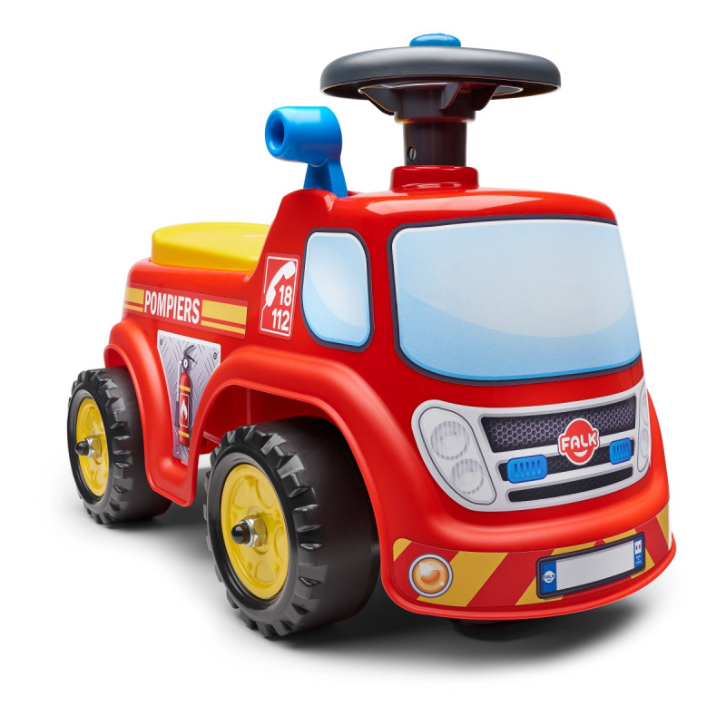 Falk Brandbil Ride-on Med Opbevaringsrum  Rat Og Horn
