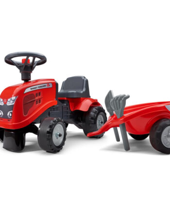 Falk Traktor Med Trailer  Rive Og Skovl Baby Massey Ferguson