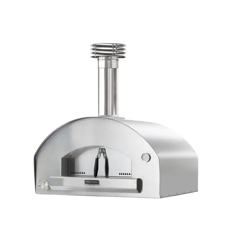 Fontana Forni Mangiafuoco Inox Gas Pizzaovn Uden Vogn