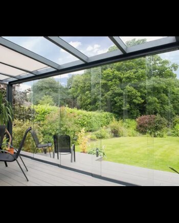 Glas Skydedørs System Alu 10 Mm Glas Antrasit 578x228   Cm   Stk  Bund-top-side Profiler  -  Skinnesystem