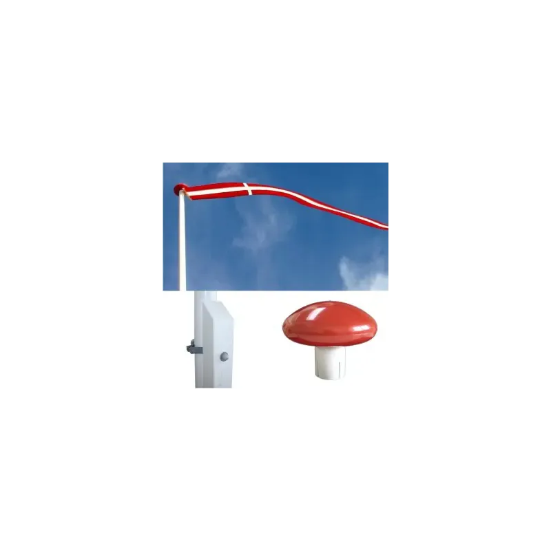 Glasfiberflagstang    Hvidmalet Egestøtte Og Beslag 14 Meter