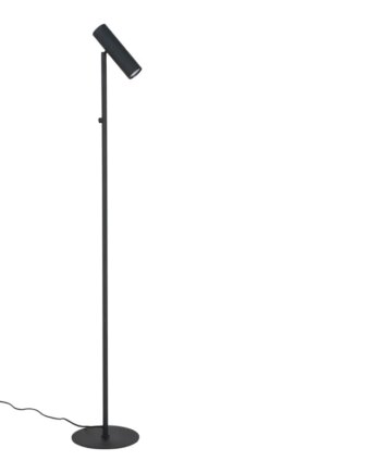 Gulvlampe Lampe   Sort Med Stofledning På 210 Cm Pære: Gu10 5w Led Ip20 6409103