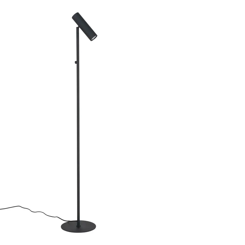 Gulvlampe Lampe   Sort Med Stofledning På 210 Cm Pære: Gu10 5w Led Ip20 6409103