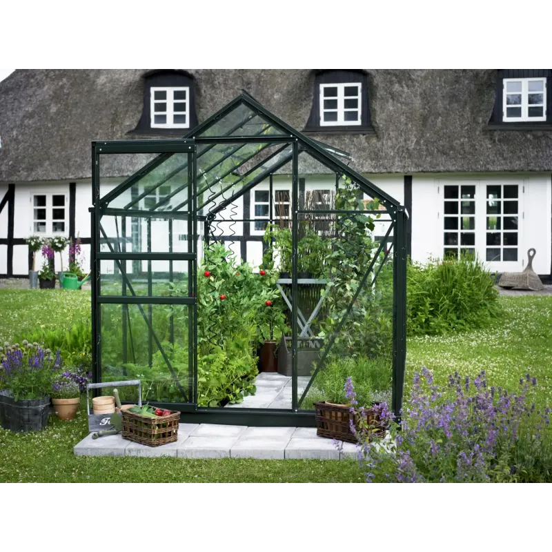 Halls Drivhus Popular 106 Grøn     Mm Hærdet Glas  F09898