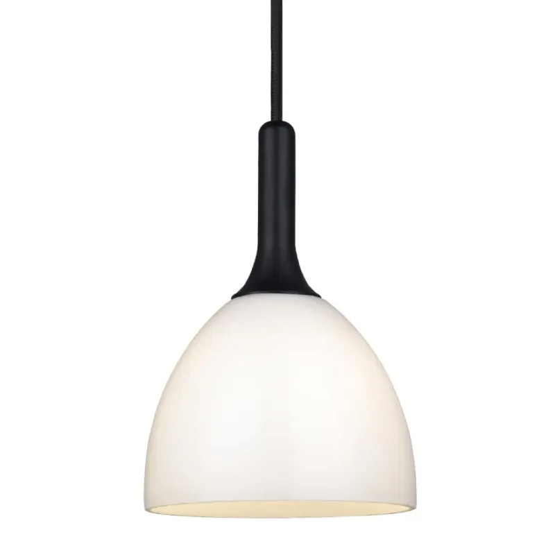 Halo Design Bellevue Pendel ø14 G9  Opal   Sort-træ 742233