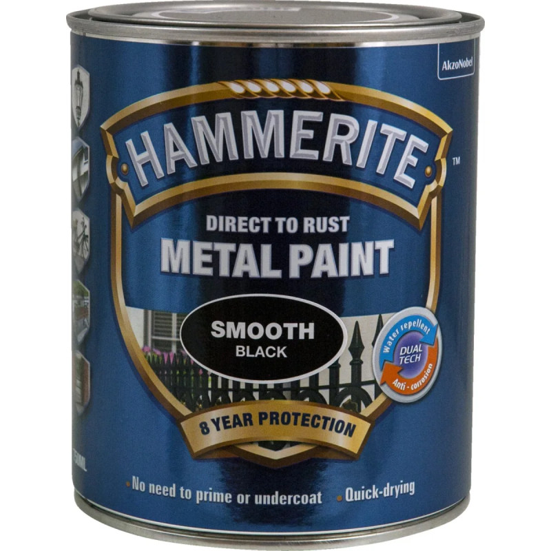 Hammerite Glat-effekt Sort 350201070