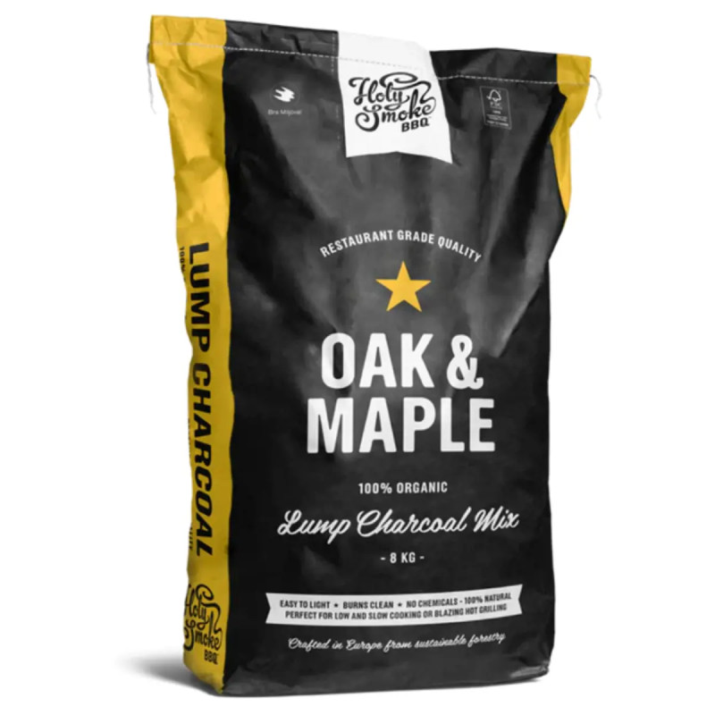 Holy Smoke Bbq Restaurant Grade Premium Trækul Eg Ahorn Kg