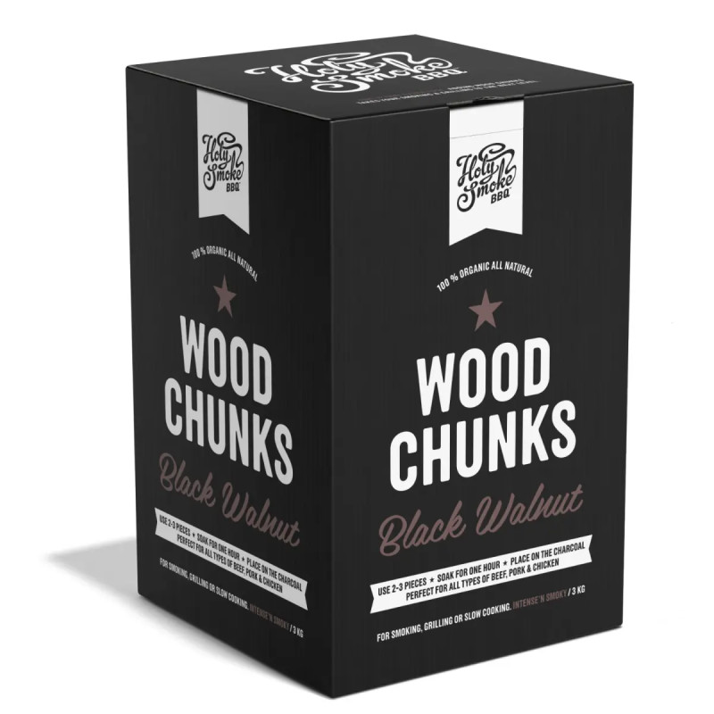 Holy Smoke Bbq Røgtræ Chunks Sort Valnød Kg