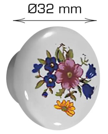 Home It Porcelænknop ø32   25 Mm Hvid Deko   Stk