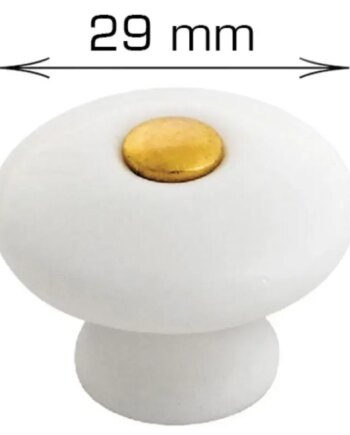 Home It Porcelænknop ø29   25 Mm Hvid Guld   Stk