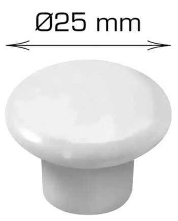 Home It Porcelænknop ø25   20 Mm Hvid   Stk