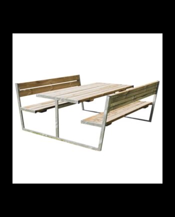 Hortus Bord- Bænksæt  Quot Balder Quot  Trykimprægneret Og Galvaniseret Stel Med Ryg  : 180    : 205 Cm 801-088