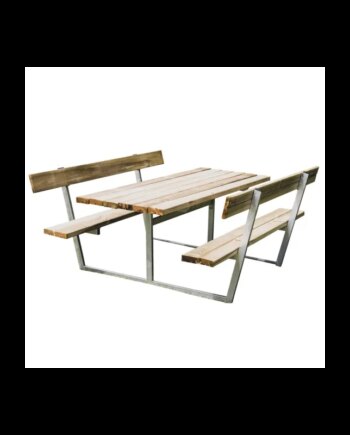 Hortus Bord- Bænksæt  Quot Freja Quot  Trykimprægneret Og Galvaniseret Stel Med Ryg  : 175    : 180 Cm 801-086