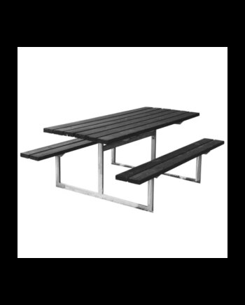 Hortus Bord- Bænksæt  Quot Frigg Quot  Sort Grundmalet Og Galvaniseret Stel Uden Ryg  : 175    : 140 Cm 801-081