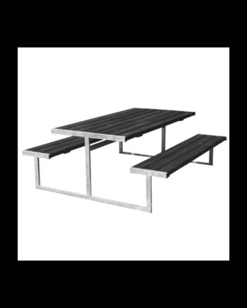 Hortus Bord- Bænksæt  Quot Loke Quot  Sort Grundmalet Og Galvaniseret Stel Uden Ryg  : 180    : 185 Cm 801-083