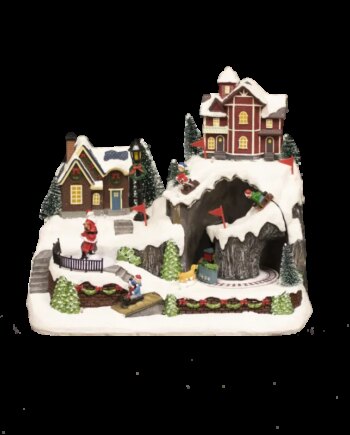 Juleby  Quot Mountain Town Quot  Nordic Winter Med Lys Og Musik  Til Batteri