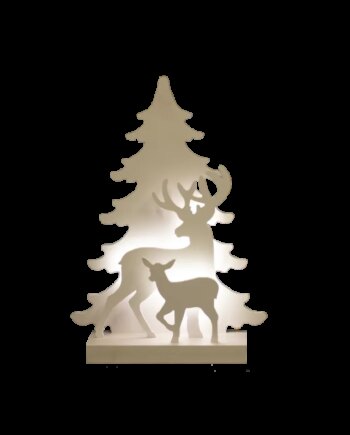 Julesilhuet 3d Led Med Rensdyr Motiv Nordic Winter