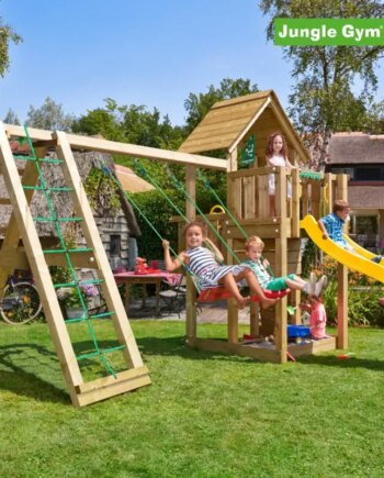 Jungle Gym Cubby Legetårn Komplet Inkl  Climb Module Xtra Og Rutschebane 804-269cx