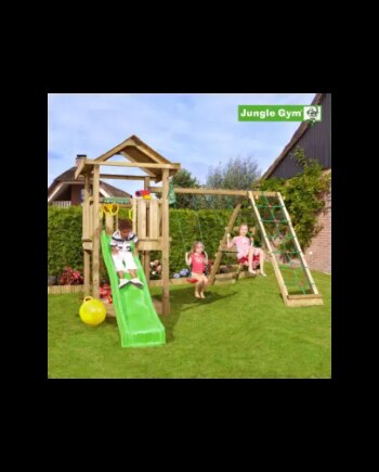 Jungle Gym House Legetårn Komplet Inkl  Climb Module Xtra Og Rutschebane 804-312ncx