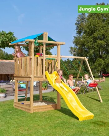 Jungle Gym Hut Legetårn Komplet Inkl  Swing Module Xtra Ekskl  Rutschebane 804-282sb
