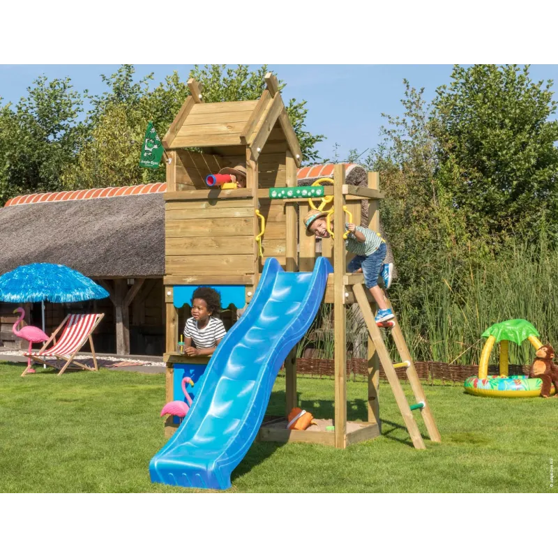 Jungle Gym Resort Legetårn Komplet Inkl Blå Rutschebane 804-087b