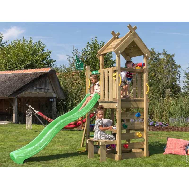 Jungle Gym Teepee Legetårn Komplet Inkl Grøn Rutschebane 804-088g