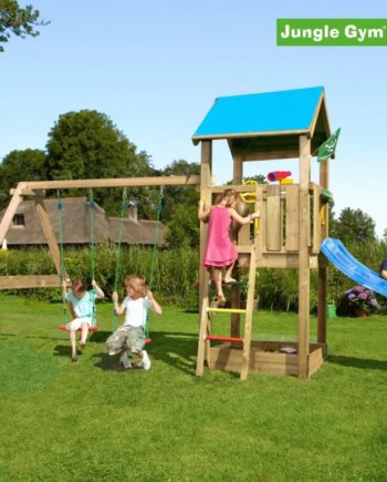 Junlge Gym Castle Legetårn Komplet Inkl  Swing Module Xtra Og Rutschebane 804-280nsx
