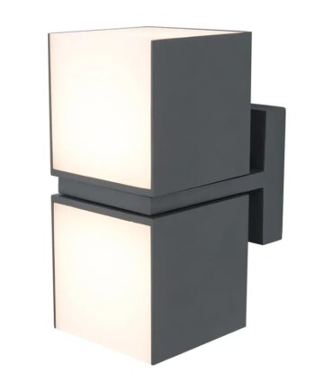 Lutec Udendørs Væglampe Cuba Mørkegrå    100x213x147mm