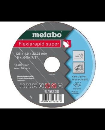Metabo 4007430200433 616208000 Kvalitetsklasse   36-    46-    60-  Flexiarapid Super Inox Hydroresist