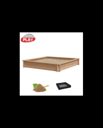 Nordic Play Active Sandkasse Lærk 150   150 Cm Inkl  Net Og 200 Kg Sand 805-719