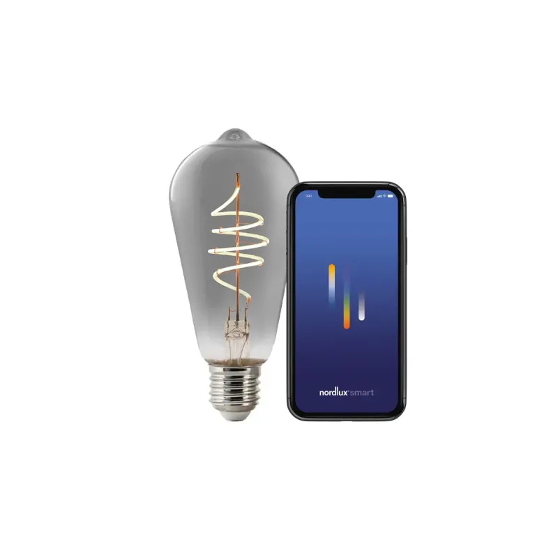 Nordlux Smart E27 St64 1800 Kelvin 100 Lumen Pære Røgfarvet