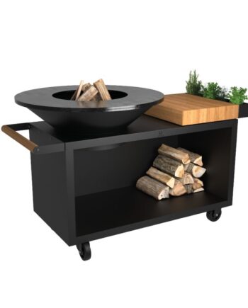 Ofyr Grill Island Black 100 Pro Teak Wood