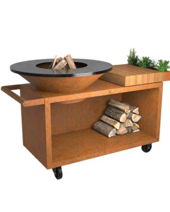 Ofyr Grill Island Corten 100 Pro Teak Wood
