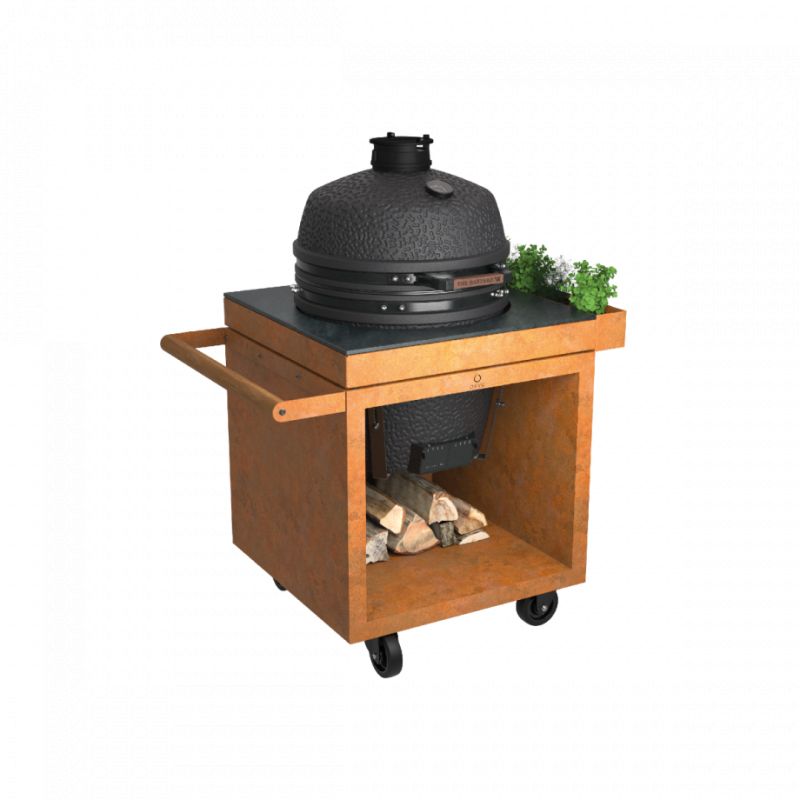 Ofyr Kamado Table Corten 75 Pro  Corten Ceramic Dark
