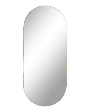 Ovalt Spejl Med Ramme   Messing Look 35x80 Cm 4001430