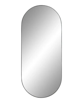 Ovalt Spejl Med Ramme   Sort 35x80 Cm 4001435