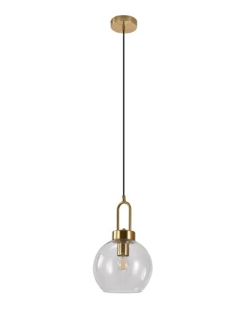 Pendel Pendel   Kugleformet Klar Glas Og Messingfatningn150 Cm Stofledning Pære: E27 40w 6406100