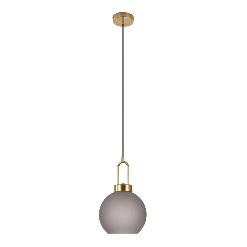 Pendel Pendel   Kugleformet Mat Smokey Glas Og Messingfatningn150 Cm Stofledning Pære: E27 40w 6406105