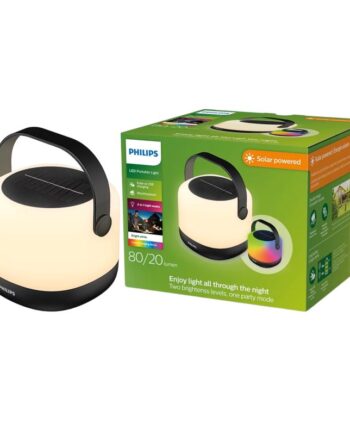 Philips Alula Solcelledrevet Bordlampe   Sort       Rgb