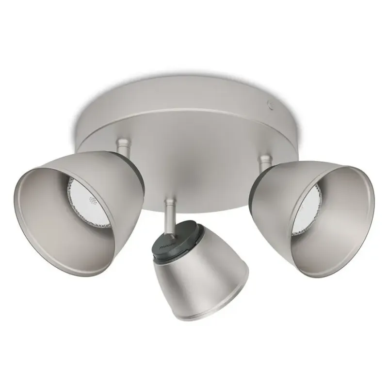 Philips County Plate Spiral Nikkel 3x4w
