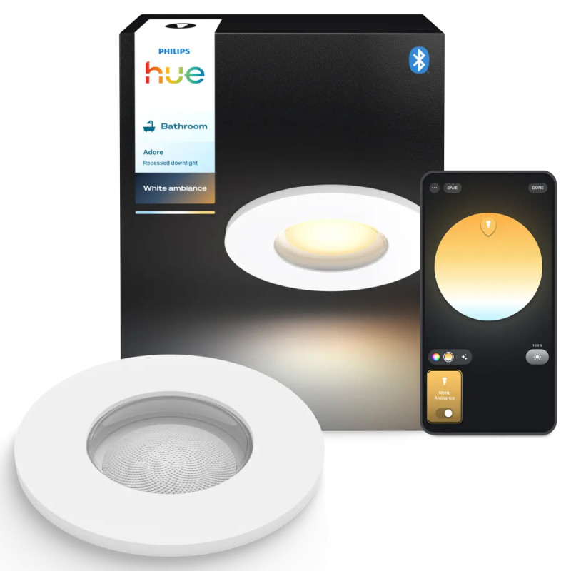 Philips Hue Adore White Ambiance Led Indbygningsspot Til Bad Hvid 2w -pak