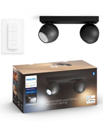 Philips Hue Buckram Hue Bar Tube Sort 2x5w 230v Spot White Ambiance